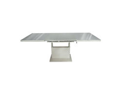 ART325SB stalas transformeris, žurnalinis staliukas, valgomojo stalas, medinis, baltas, baltas stiklas
