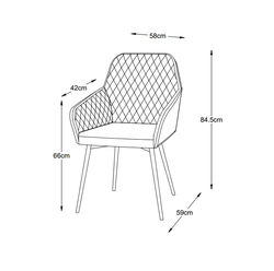 MILTON 13 RUDA minkšta kėdė, foteliukas, krėslas valgomajam, virtuvei, svetainei, pietų, virtuvės stalui 