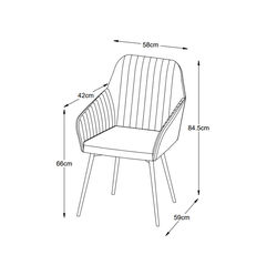 MELFORT 1 TAMSIAI RUDA minkšta kėdė, foteliukas valgomajam, virtuvei, svetainei, pietų, virtuvės stalui 