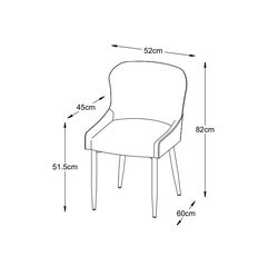 ONTARIO 2 TAMSIAI PILKA minkšta kėdė valgomajam, virtuvei, svetainei, pietų, virtuvės stalui 