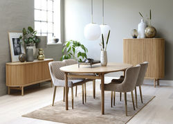 CARNO svetainės baldų kolekcija: komoda, pietų stalas, kavos staliukas, TV staliukas