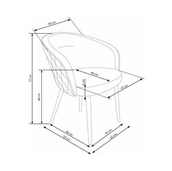 H37 TAMSIAI ŽALIA kėdė - krėslas valgomajam, virtuvei, svetainei, pietų, virtuvės stalui