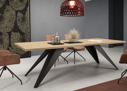 VENTĖ 140 padidinamas pietų stalas svetainei, valgomajam, praplėčiamas virtuvės stalas, modernus, industrinis stilius