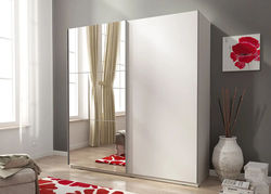 MELISSA II 150 BALTA spinta stumdomom durim su veidrodžiu svetainei, miegamajam, prieškambariui, vaikų, jaunuolio kambariui