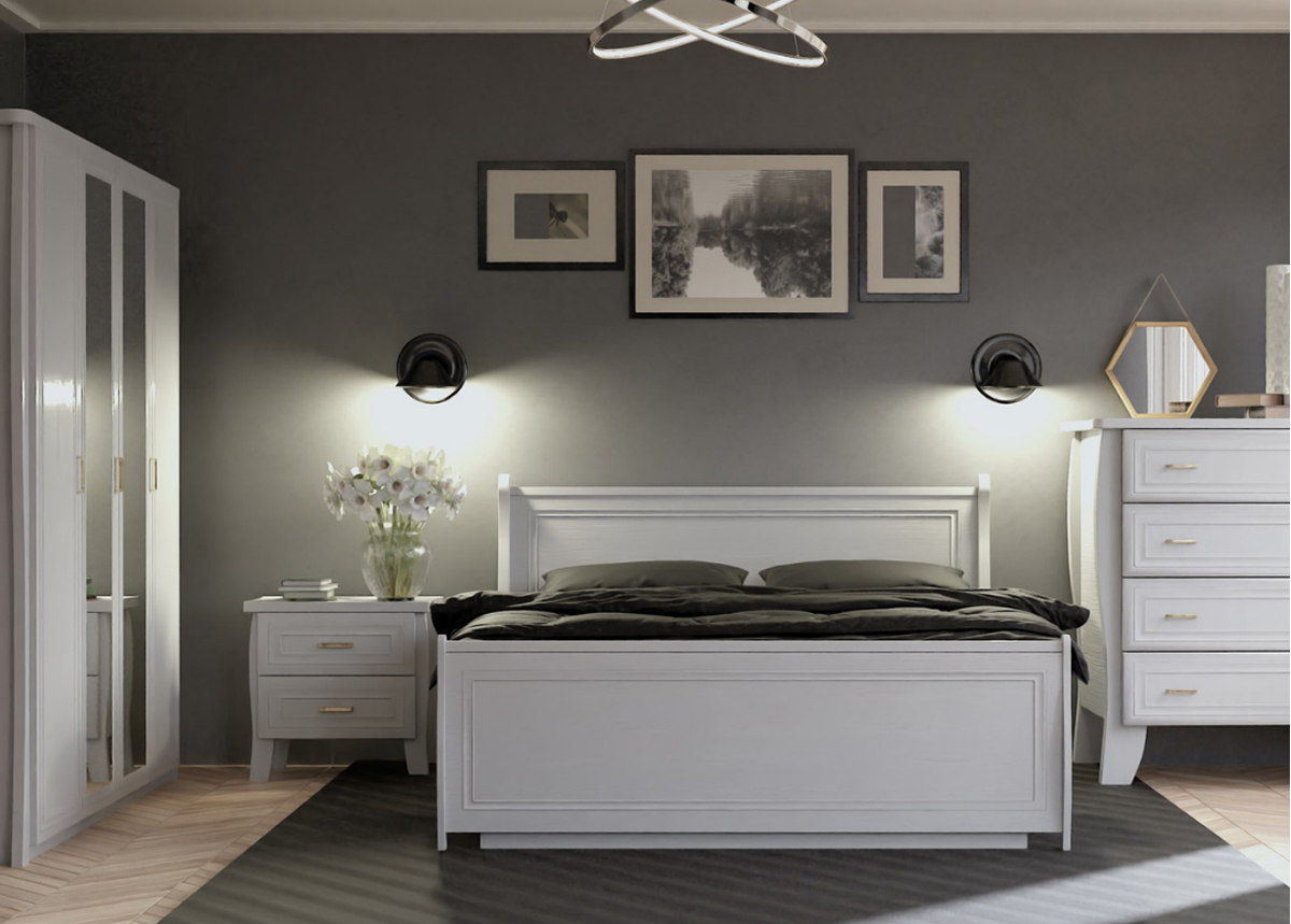 Miegamojo baldai | GBF Miegamojo baldų komplektas PRAHA. Miegamojo lova, spinta, komoda, naktinė spintelė