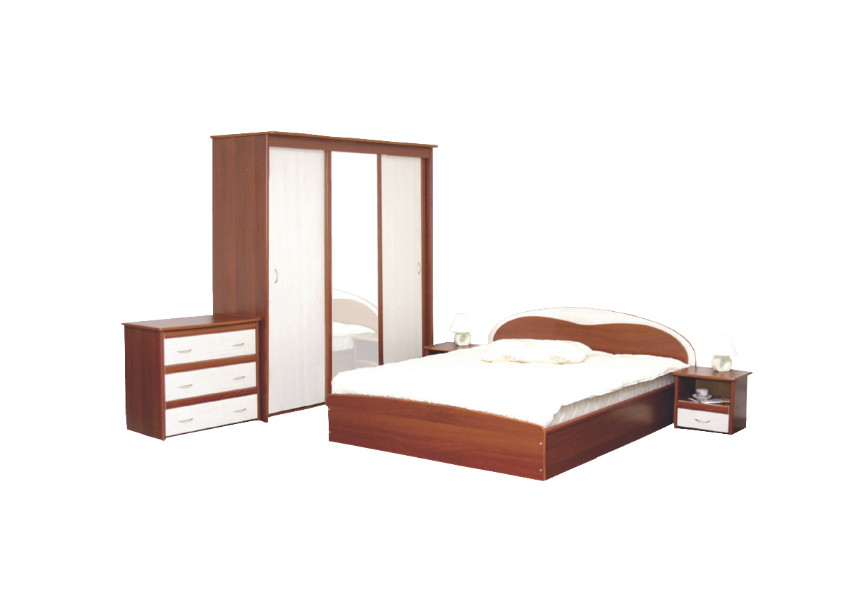 Miegamojo baldai | GBF Miegamojo baldų kolekcija: komoda su stalčiais, spintelė, spinta, miegamojo lova, kosmetinis staliukas VIVA
