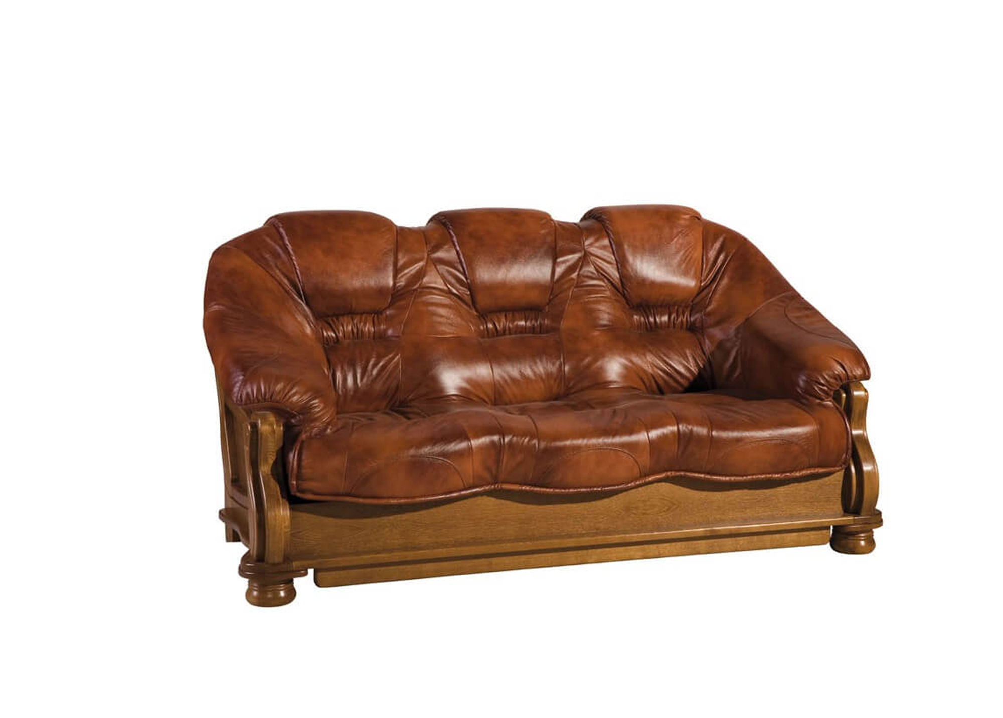 Svetainės baldai | Minkšta trivietė miegama sofa su medienos apdaila svetainei, valgomajam, biurui LORA