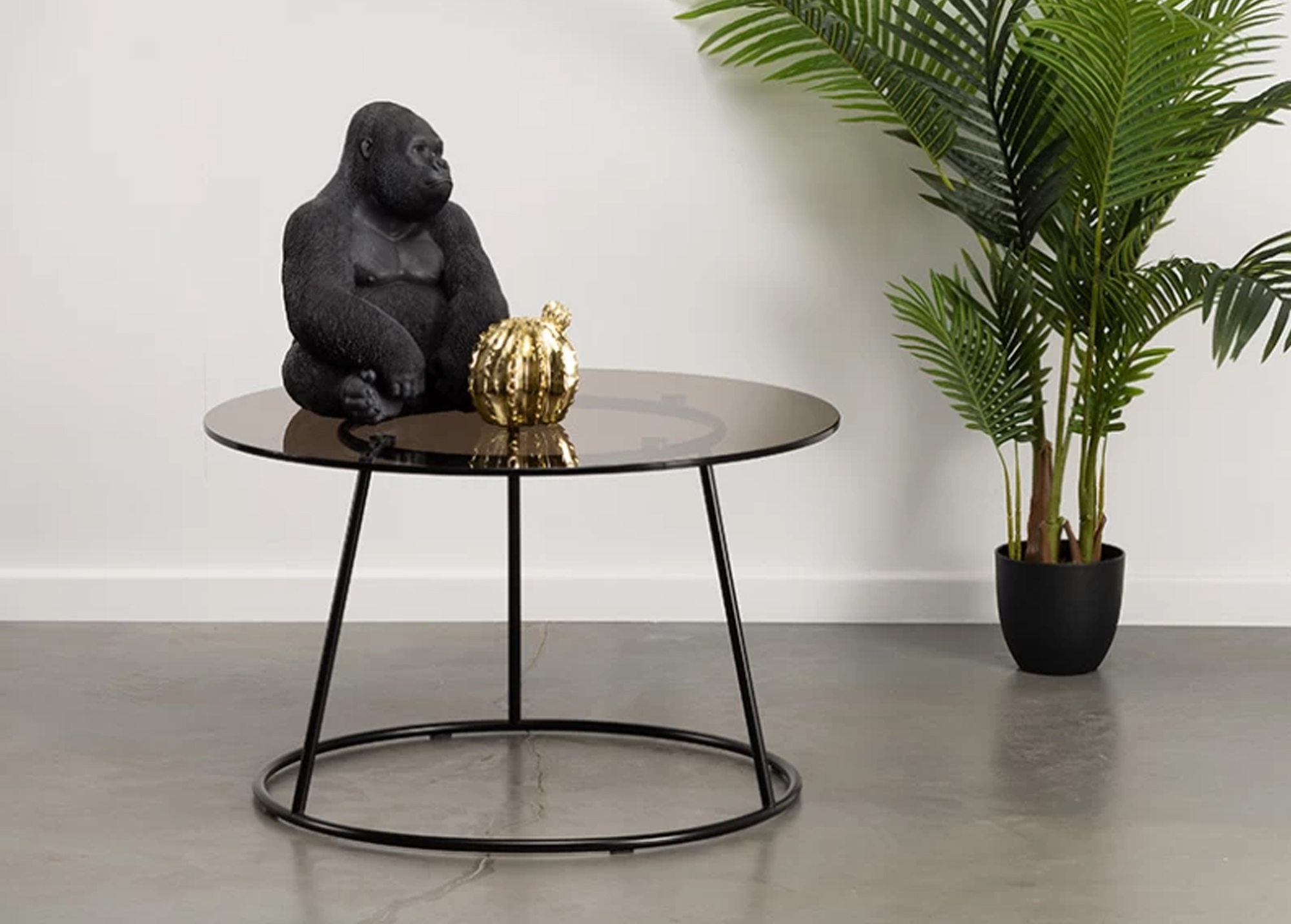 Svetainės baldai | MAGRĖS BALDAI apvalus stiklinis kavos staliukas, žurnalinis staliukas svetainei, valgomajam, biurui TITAN