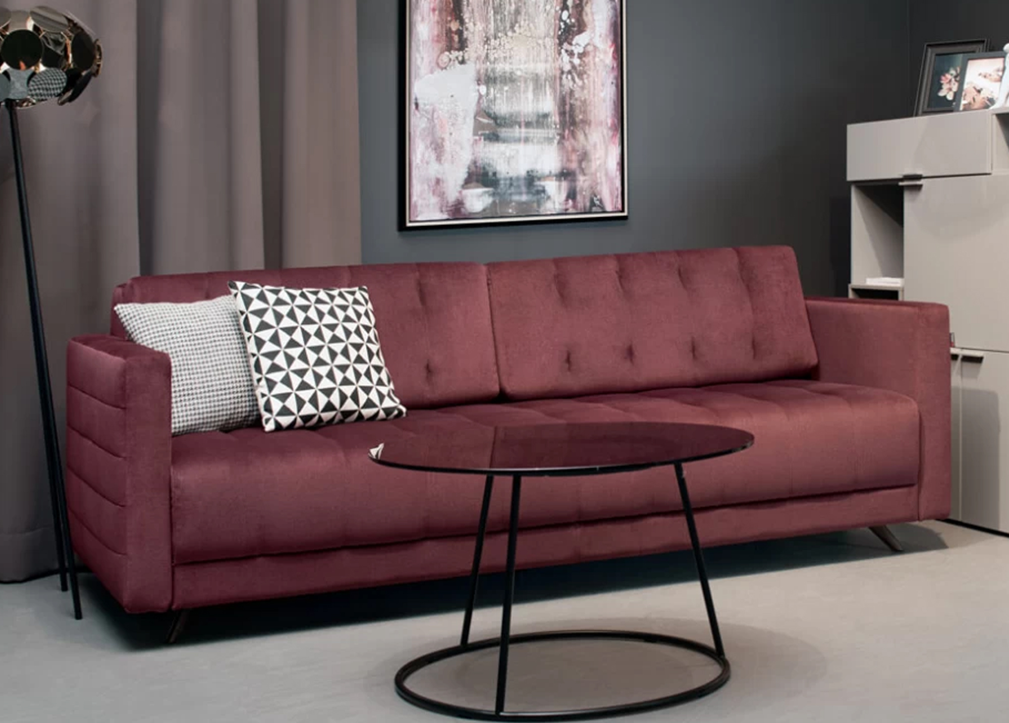 Svetainės baldai | MAGRĖS BALDAI minkšta miegama sofa su patalynės dėže svetainei, vaikų kambariui, biurui TITAN