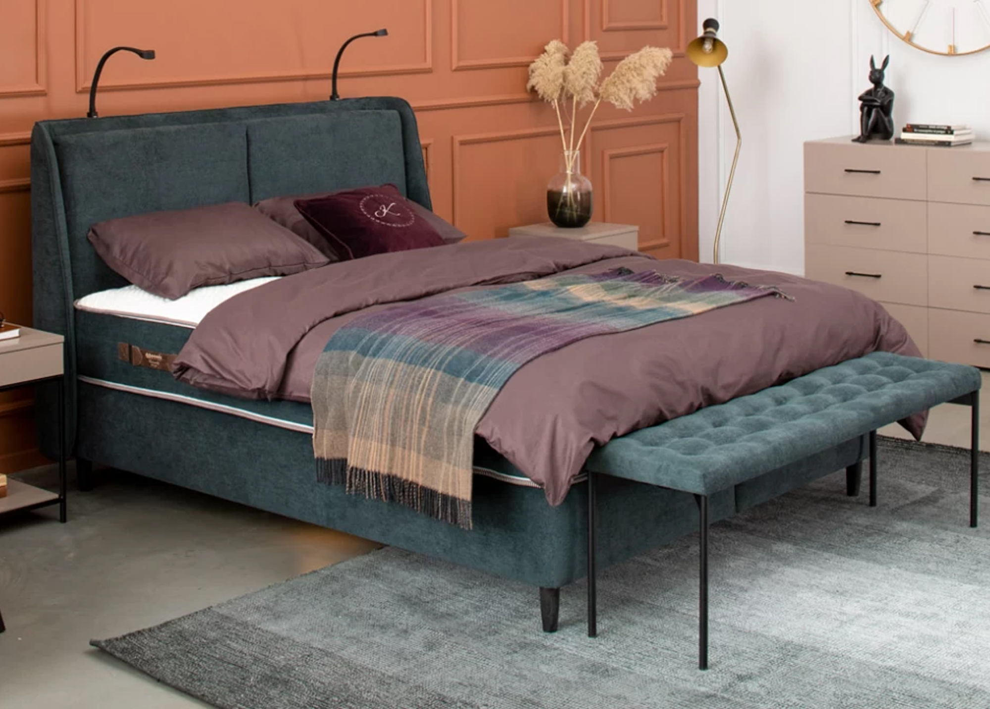 Miegamojo baldai | MAGRĖS BALDAI minkšta miegama dvigulė lova su patalynės dėže miegamajam KING REST