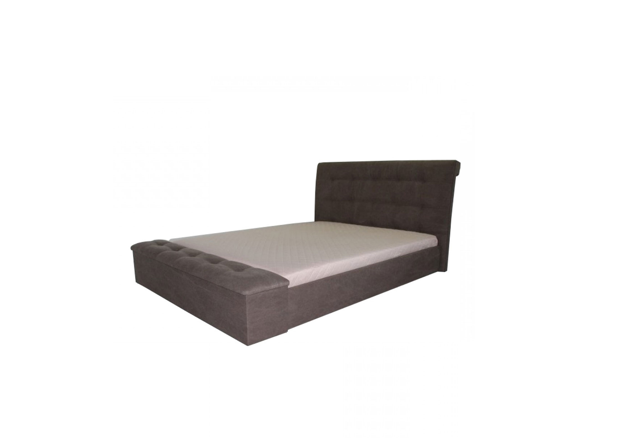 Miegamojo baldai | Minkšta miegamojo kambario lova su patalynės dėžė ir pufu - minkštasuoliu EIRA2