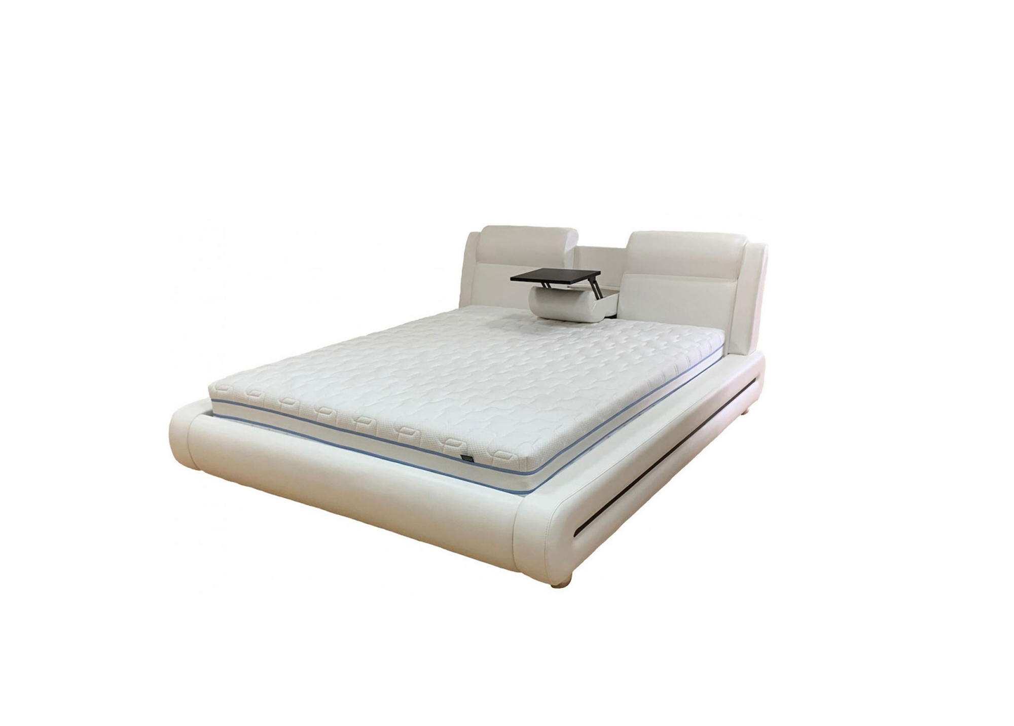Miegamojo baldai | Minkšta dvigulė miegamojo kambario lova su baru DORADO