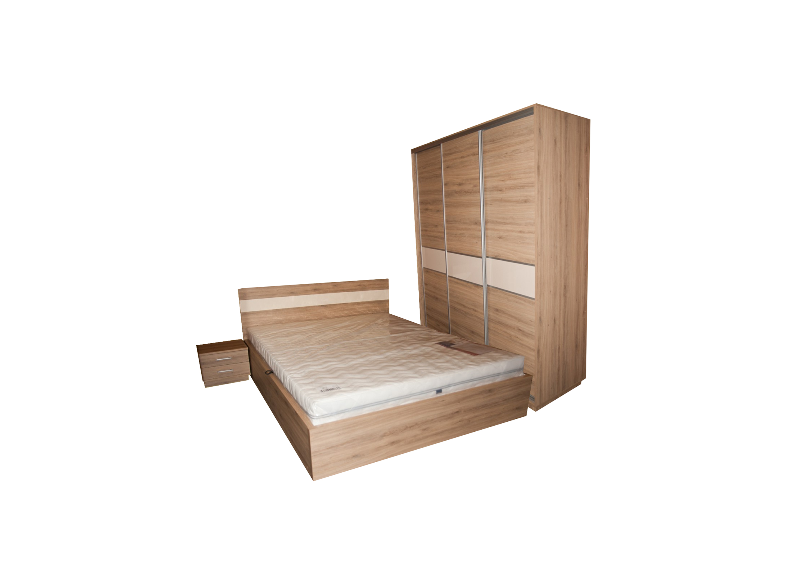 Miegamojo baldai | Dvigulė lova, komoda, spintelė, spinta - miegamojo kambario kolekcija KOPA