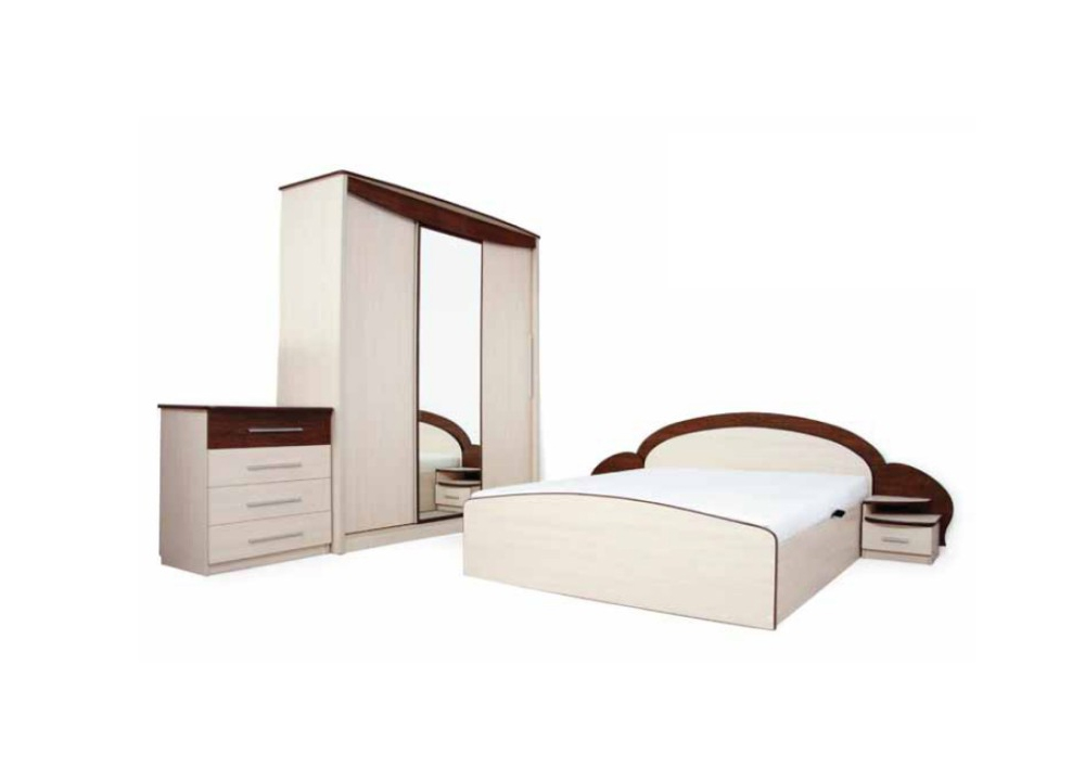 Miegamojo baldai | Dvigulė lova, komoda, spintelė, spinta - miegamojo kambario kolekcija JUNA