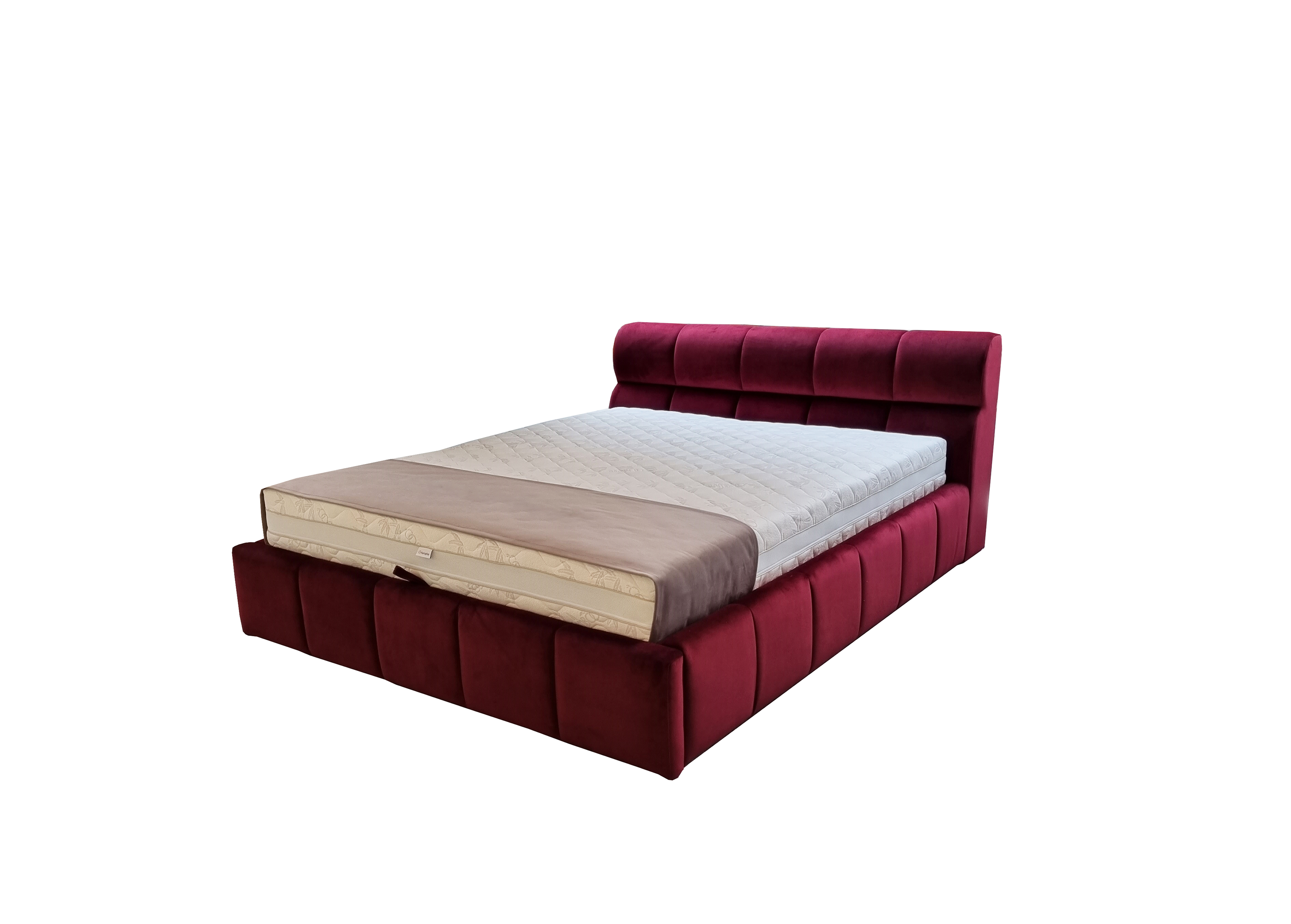 Miegamojo baldai | Minkšta dvigulė miegamojo kambario lova su patalynės dėže AŽ4