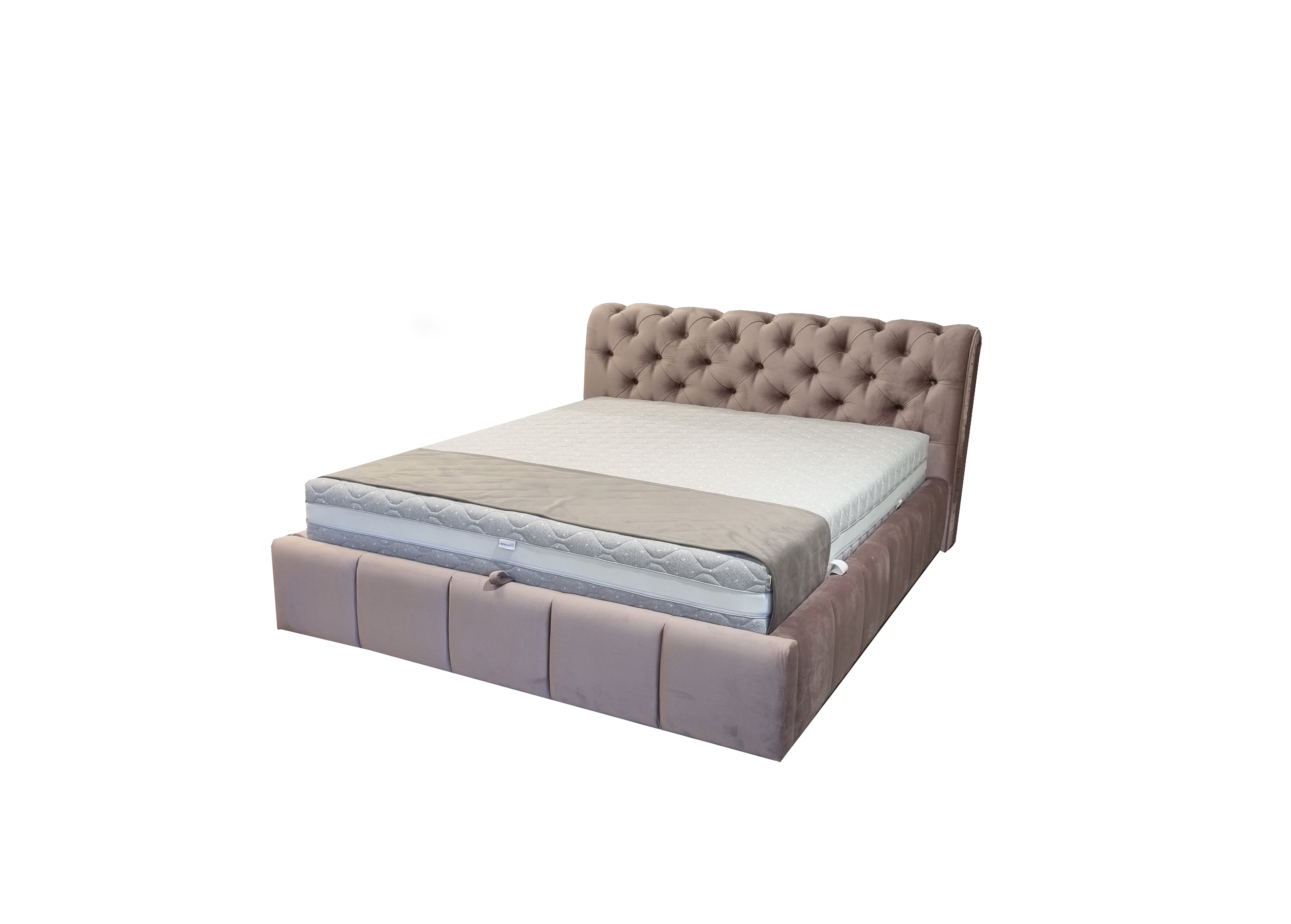 Miegamojo baldai | Minkšta dvigulė miegamojo kambario lova su patalynės dėže AŽ5