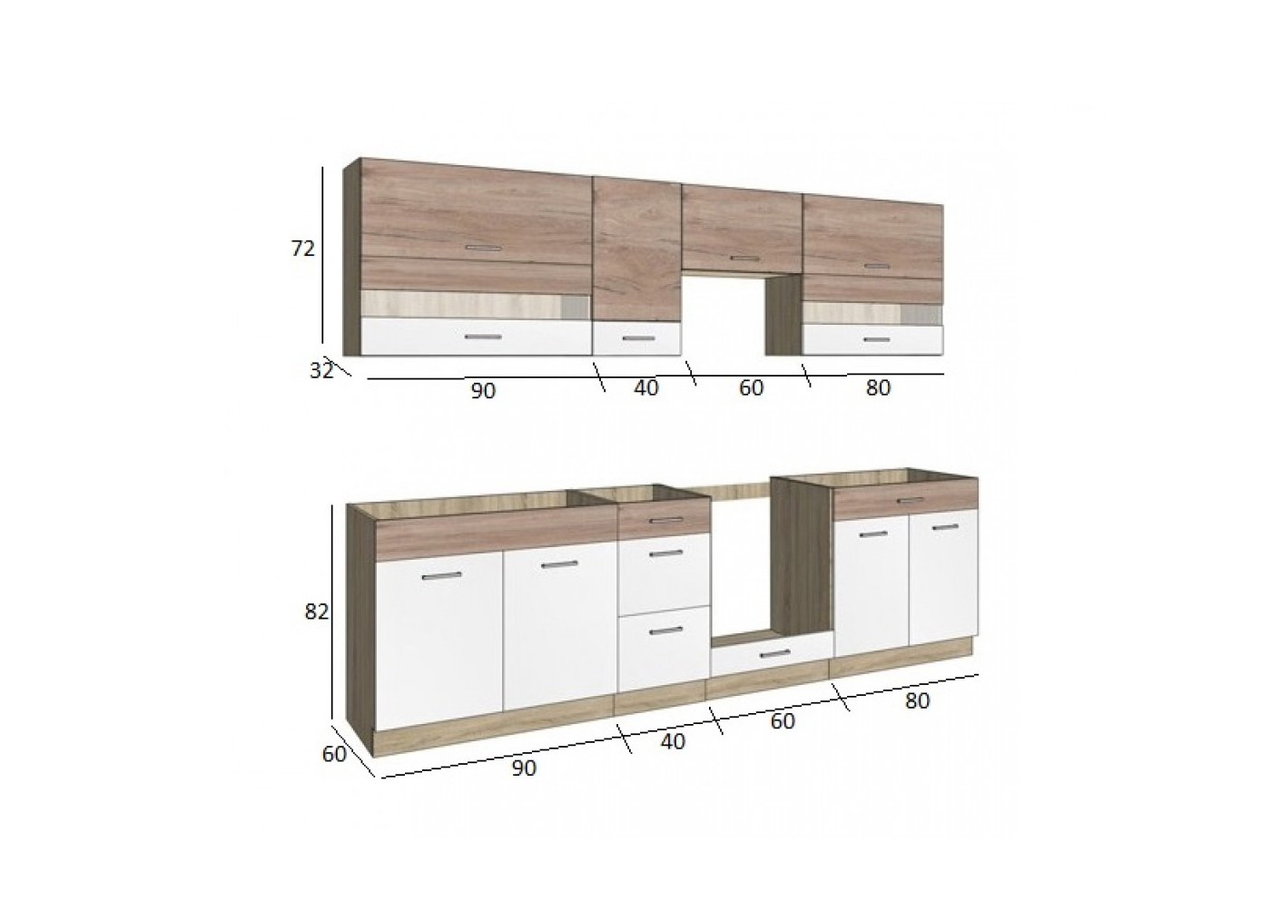 Virtuvės baldai | Virtuvės baldų komplektas G1 AP 270
