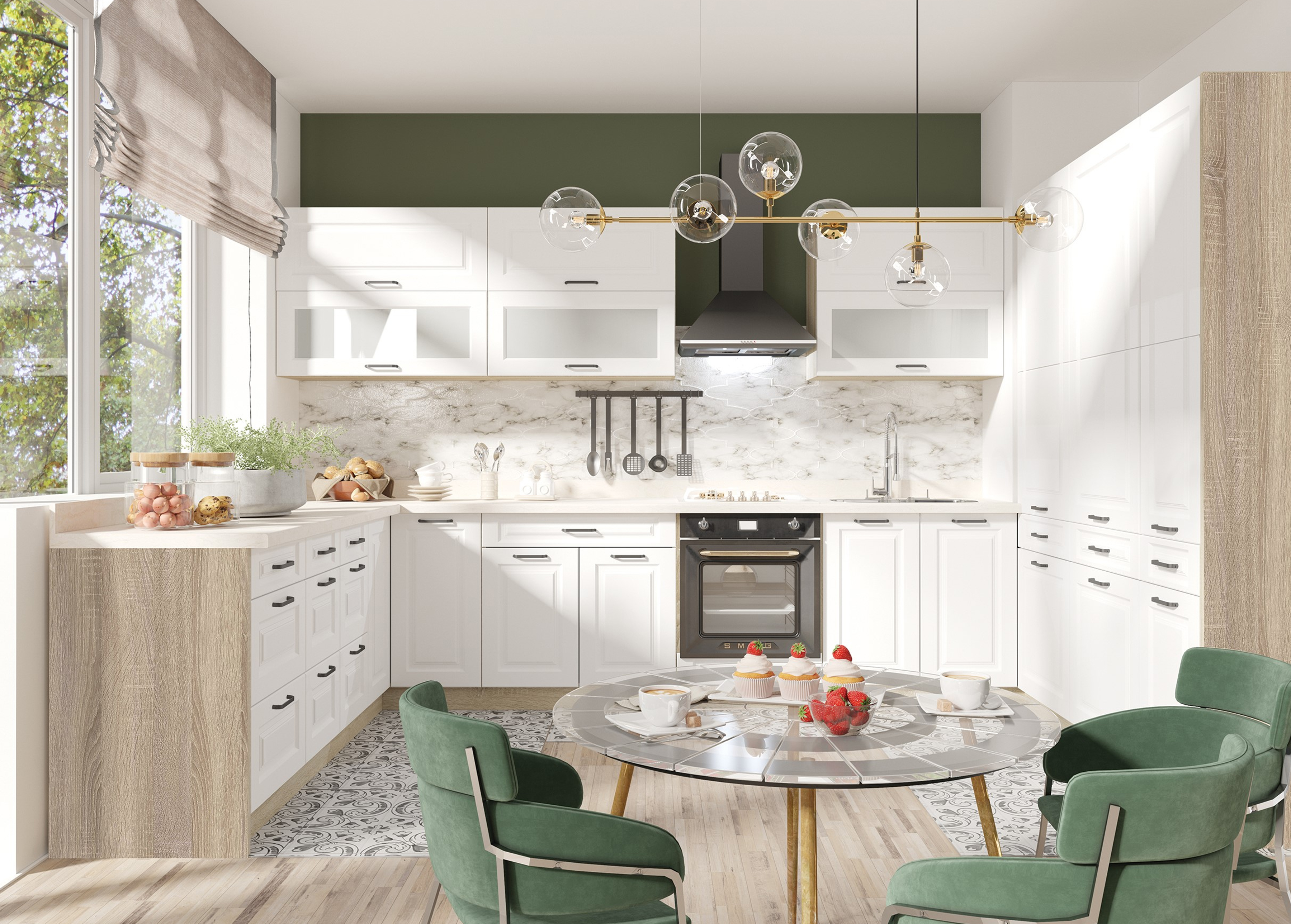 Virtuvės baldai | Pastatoma, pakabinama virtuvės spintelė, ūkinė spinta, lentyna - virtuvės baldų kolekcija S LUX 