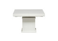 ART302SB stalas transformeris, žurnalinis staliukas, valgomojo stalas, medinis, baltas, baltas stiklas