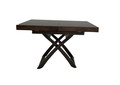 ART329SJ stalas transformeris, žurnalinis staliukas, valgomojo stalas, medinis, venge spalva, juodas stiklas