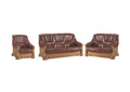 FREDAS I 3+2+1 sofa, miegama sofa, fotelis - minkštų baldų komplektas su medienos apdaila svetainei, valgomajam, biurui 