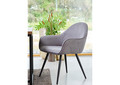 MINTO 2 PILKA minkšta kėdė, foteliukas, krėslas valgomajam, virtuvei, svetainei, pietų, virtuvės stalui 