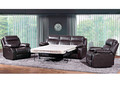 AŽ28 3+1+1 minkštos miegamos sofos ir fotelių komplektas su Relax funkcija svetainei, valgomajam, rudas