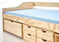 MAKSAS2 natūralios medienos vaikiška lova su stalčiais vaikų, jaunuolio kambariui