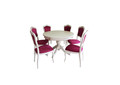 ELDA9+ELDA10 klasikinio stiliaus valgomojo baldų komplektas: stalas + 4 kėdės