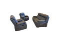 AŽ29 3+1+1 minkštos miegamos sofos ir fotelių komplektas su Relax funkcija svetainei, valgomajam, reglaineris, pilkas