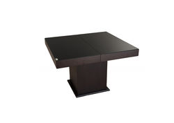 Stalai | ART302SJ stalas transformeris, žurnalinis staliukas, valgomojo stalas, medinis, juodas stiklas