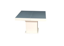 Stalai | ART302SP stalas transformeris, žurnalinis staliukas, valgomojo stalas, medinis, baltas, pilkas stiklas