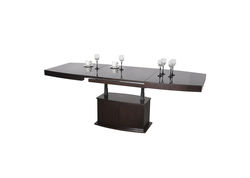 ART308SJ stalas transformeris, žurnalinis staliukas, valgomojo stalas, medinis, juodas stiklas