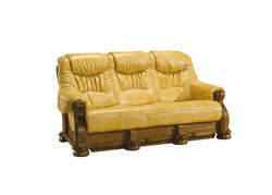Svetainės baldai | JULIUS I minkšta trivietė miegama sofa su medienos apdaila svetainei, valgomajam, biurui 