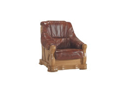 FREDAS I minkštas fotelis su medienos apdaila svetainei, valgomajam, biurui 