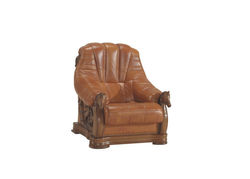 OSLAS minkštas fotelis su medienos apdaila svetainei, valgomajam, biurui 