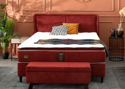 Miegamojo baldai | KING REST, MAGRĖS BALDAI minkšta miegama dvigulė lova su patalynės dėže miegamajam 