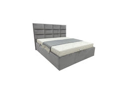 Miegamojo baldai | E12 minkšta dvigulė miegamojo kambario lova su paminkštintu galvūgaliu