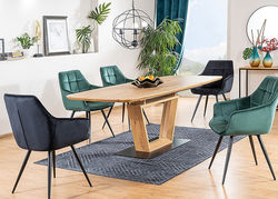 S4 PILKA minkšta kėdė foteliukas valgomajam, virtuvei, svetainei, pietų, virtuvės stalui 