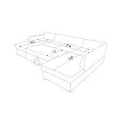 Svetainės baldai | ARE11 minkštas miegamas kampas su patalynės dėže svetainei, vaikų, jaunuolio kambariui, biurui 