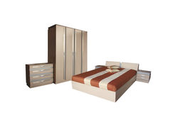 Miegamojo baldai | DOMINO dvigulė lova, komoda, spintelė, spinta - miegamojo kambario kolekcija 