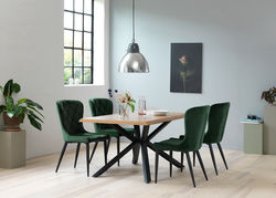 Valgomojo baldai | Industrinio stiliaus pietų stalas, virtuvės, valgomojo stalas AR2 NATŪRALUS ĄŽUOLAS