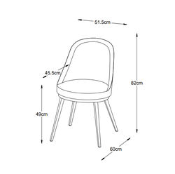 GAIN 3 PILKA minkšta kėdė - foteliukas valgomajam, virtuvei, svetainei, pietų, virtuvės stalui