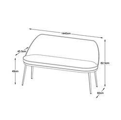 GA15 PILKA skandinaviško stiliaus sofa - suoliukas svetainės, valgomojo kambariui, valgomojo, pietų stalui