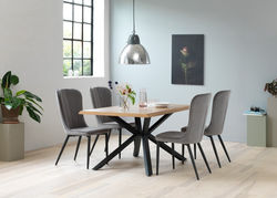 Svetainės baldai | Minkšta kėdė valgomajam, virtuvei, svetainei, pietų, virtuvės stalui HU1 PILKA