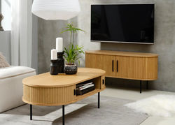 Svetainės baldai | Skandinaviško stiliaus TV staliukas, spintelė svetainei, valgomajam, biurui NO6 NATŪRALUS ĄŽUOLAS
