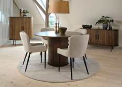 Svetainės baldai | NO9 RŪKYTAS ĄŽUOLAS skandinaviško stiliaus pietų stalas, virtuvės, valgomojo, svetainės stalas