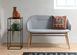 TENO 4 PILKA skandinaviško stiliaus sofa - suoliukas svetainės, valgomojo kambariui, valgomojo, pietų stalui