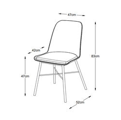 Svetainės baldai | WH1 PILKA kėdė valgomajam, virtuvei, svetainei, pietų stalui 