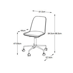 WHISTLER 15 BALTA skandinaviško dizaino reguliuojamo aukščio biuro kėdė vaikų, jaunuolio kambariui, biurui